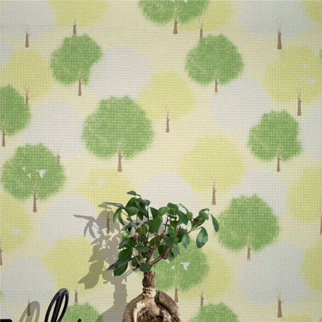 DM 접착식 인테리어 단열벽지 100cm x 2.5m 고급형, 나무숲