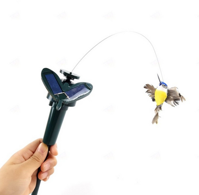 태양 광 열 춤추는 움직이는 나비 새 장식 정원 조경 고양이 장난감 마당 꾸미기 벌새, B새, 1개