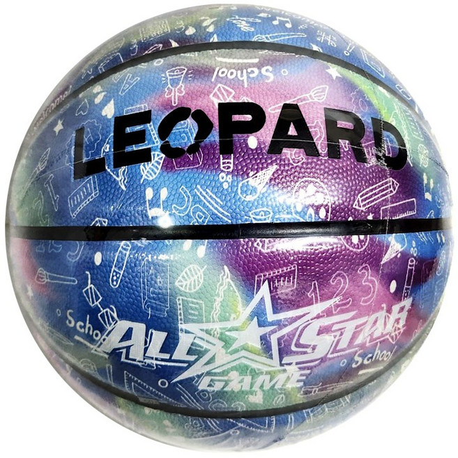 올스타 칼라농구공 7호 보관그물망 포함 (레오파드), 1개