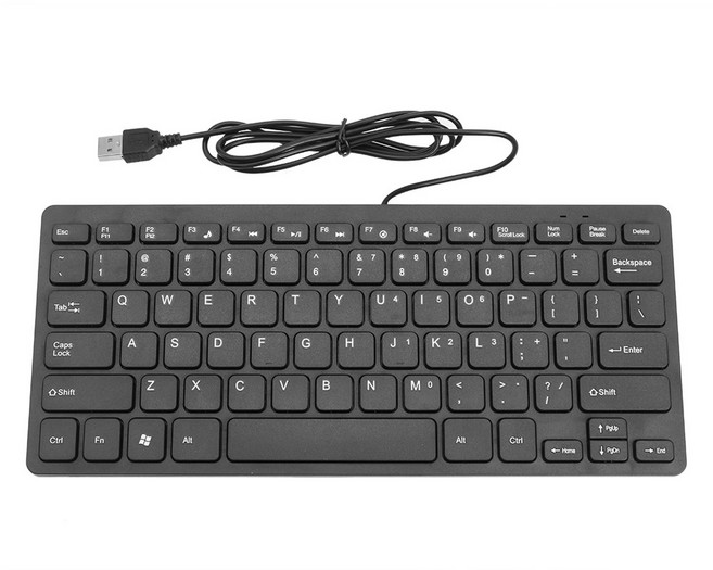 USB 미니 멀티미디어 유선 키보드 노트북용 78 키패드 클래식 섬세한 K1000 슈퍼 슬림, 한개옵션0