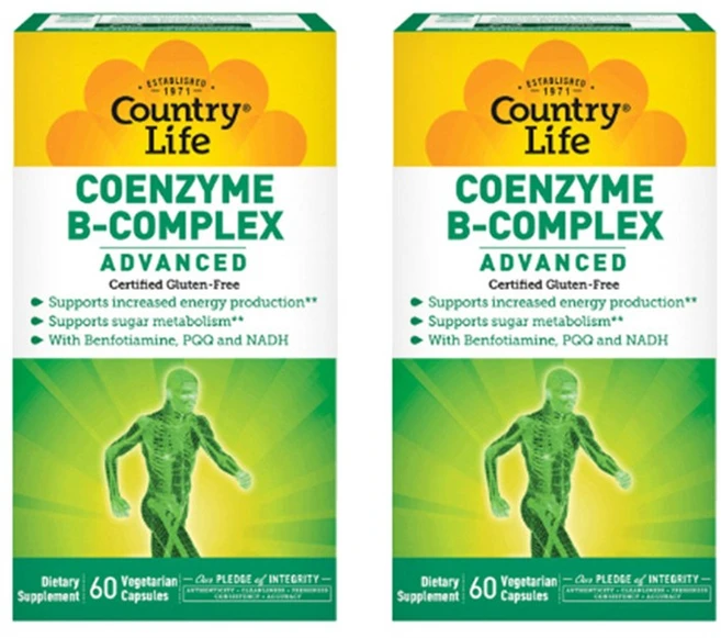 컨트리라이프 코엔자임 B-컴플렉스 어드밴스드 베지테리안 캡슐, 2개, 60정 - 쿠팡