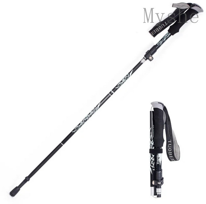 [Myshe]등산 지팡이 접이식 휴대용 등산 스틱 DPL707DS02, H-숏, 1개