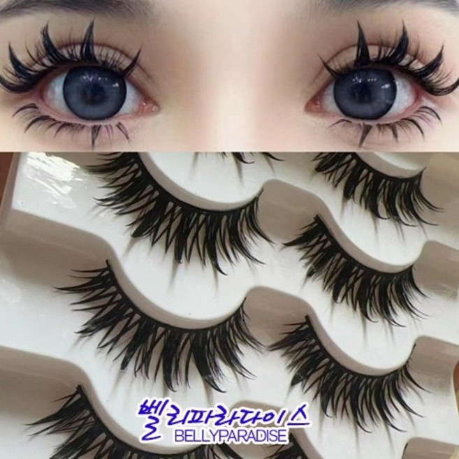 두꺼운 바비 인조 속눈썹 공연용 무대용 5쌍 한세트(14mm), 1개