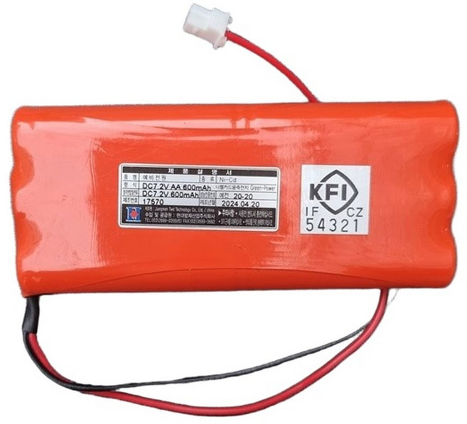 예비전원 DC 7.2v600mAh 현대방재산업 계단통로유도등용 배터리 그린파워 소방용품, 1개