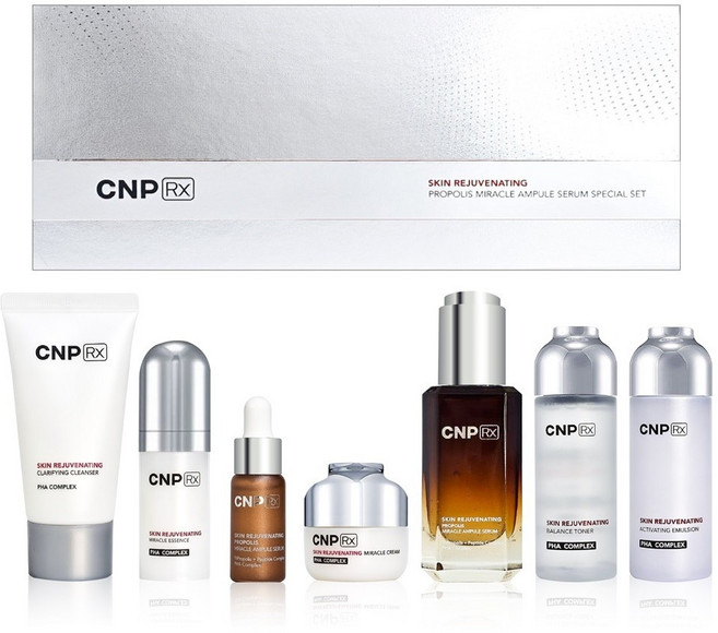 CNP Rx 씨엔피 알엑스 스킨 레쥬버네이팅 프로폴리스 미라클 앰플 세트, 수분보충 CNP RX 스킨 레쥬버네이팅 프로폴리스 미라, 1개, 40ml