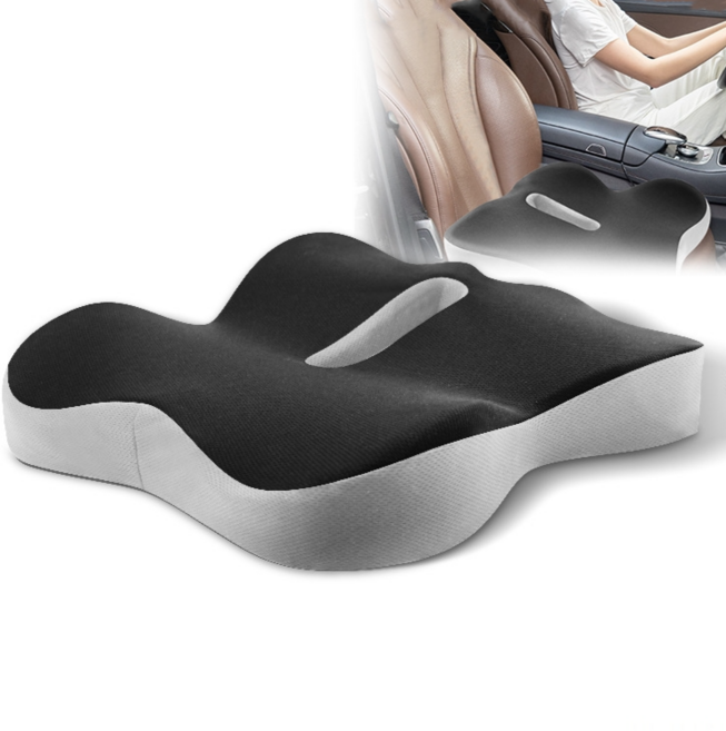 사무실 의자 방석 치질 꼬리뼈방석 자세교정 방석 허리 보호 쿠션, 블랙그레이