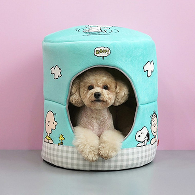 강아지집 강아지하우스 피너츠 숨숨 하우스 [블루], 블루, 1개