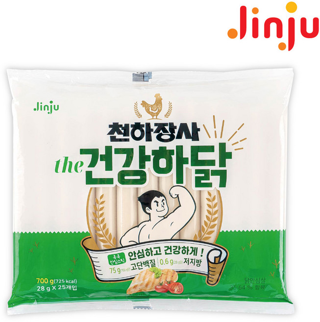 진주햄 천하장사 소세지 더 건강하닭 700g 국내산 닭가슴살 소시지, 1개
