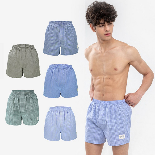 5장(색상랜덤) 순면100% 고급 국산원단 트렁크 팬티 남자팬티세트 남성 사각 속옷 박서