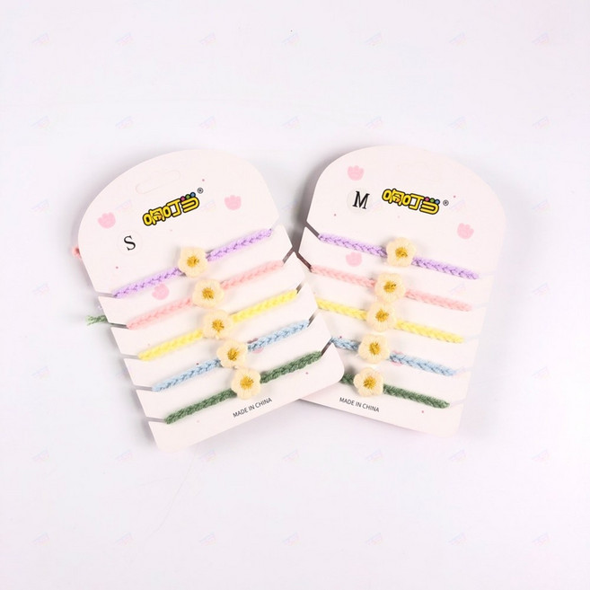 아기 새끼 강아지 출산 목걸이 구별 꽃니트 인식표 S, 1개