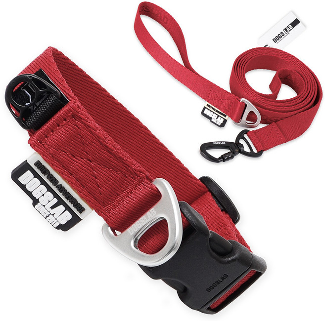 독스랩 강아지 목줄 + 리드줄 세트, 칠리 페퍼, 1세트