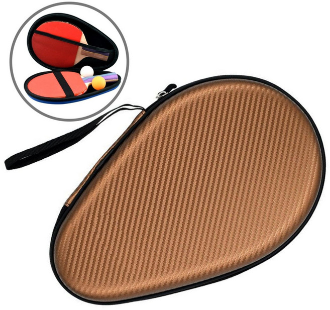 그리뉴얼 탁구 라켓 탁구채 가방 하드 케이스, 브라운