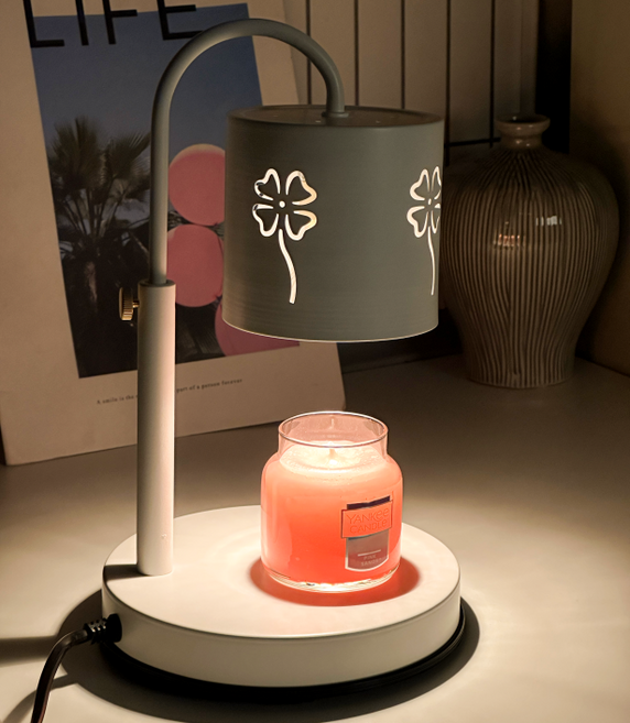 (국내산 빛조절) 클로버 높이조절 캔들워머 단품, 화이트