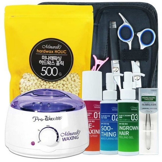 풀세트 왁싱워머기 전후처리제 가위세트 X홀릭500g 셀프왁싱 브라질리언 겨드랑이 팔 다리털 제모, 1개, 500g