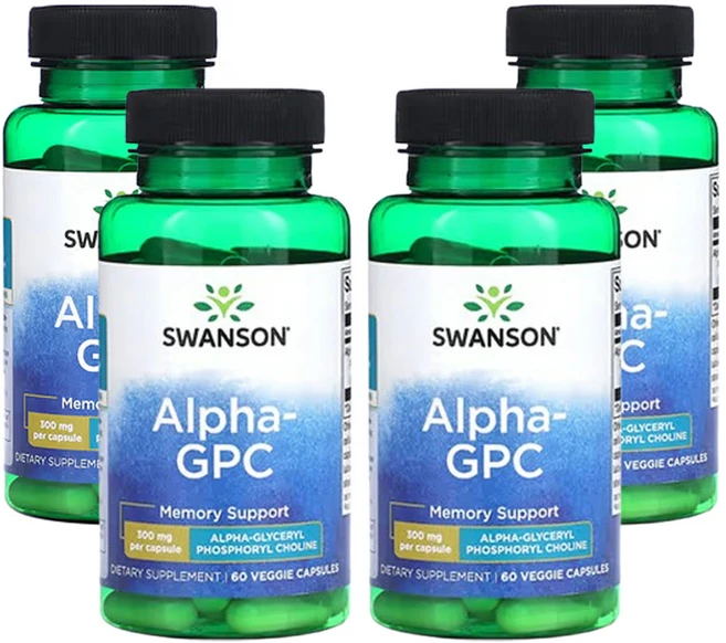 스완슨 알파-GPC 300mg 베지캡슐 60정, 4개 - 쿠팡