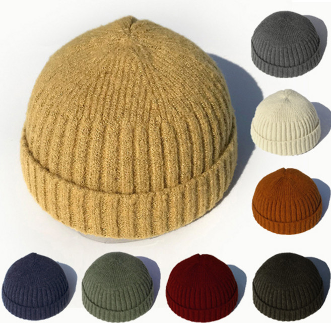 남자 여자 빅 골지 니트 숏 비니 와치캡