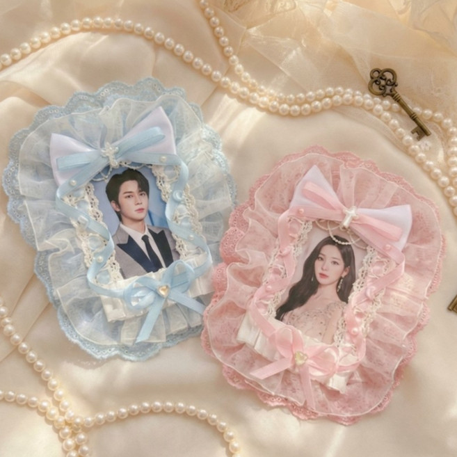 엘렌 레이스 탑꾸 포토카드 케이스 홀더 탑로더 키링, 블루, 1개