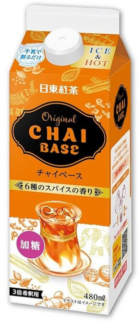 일본 닛토홍차 오리지널 차이티 베이스 480ml x 3개, 1