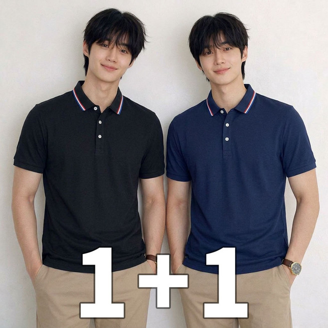 스티드 1+1 카라티셔츠 반팔