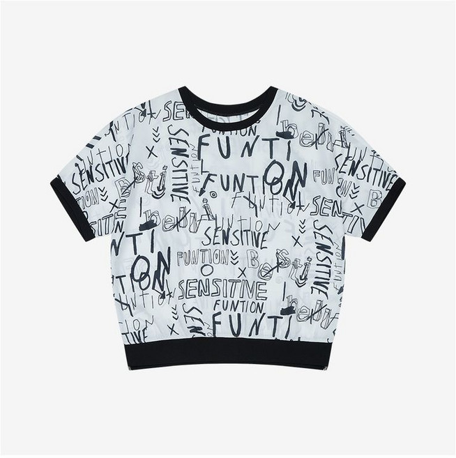 베스띠벨리 여성용 레터링 프린트 반팔 블라우스 BKBAE2452