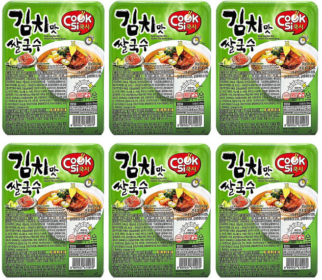 쿡시 쌀국수 김치맛, 6개, 92g