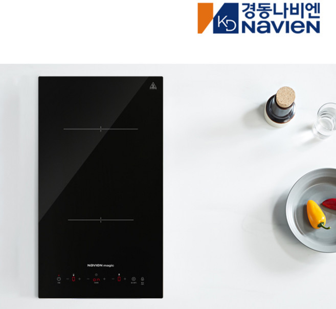 경동 나비엔매직 2구 인덕션(하이라이트) 매립형 쿡탑 전기레인지 타공사이즈 490x265mm 제품사이즈 510X285mm (SK매직모델호환), 빌트인, CEI150-02B2N_인덕션