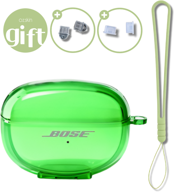 ozskin 보스 울트라 오픈 이어버드 TPU 케이스, 클리어그린