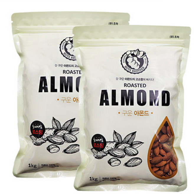 너츠브라더 구운 아몬드, 1kg, 2개