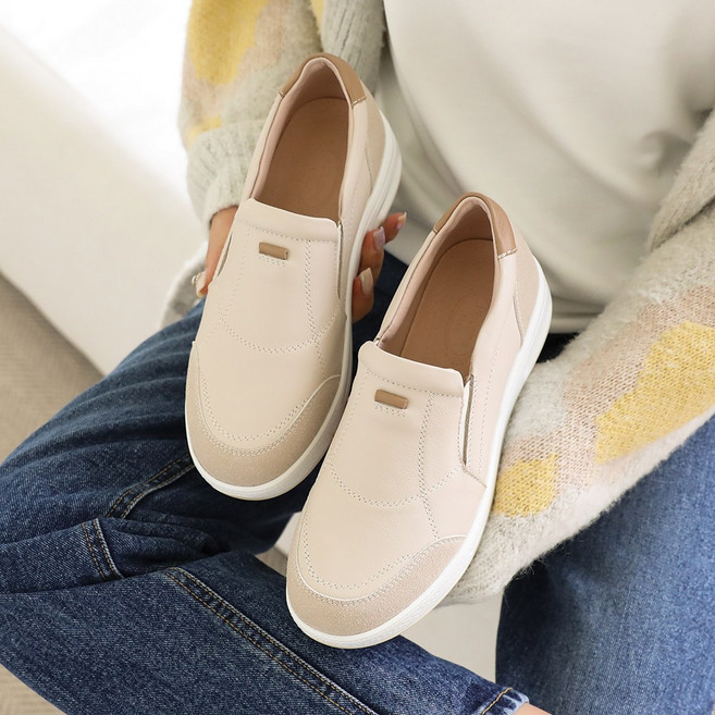 제이슈 소가죽 베논 에어 퀄팅 슬립온 4cm