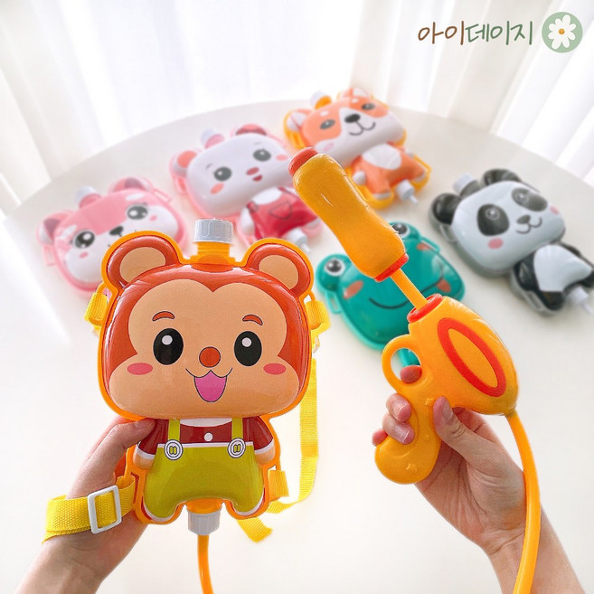 애니멀 어린이 배낭 물총 놀이 아기 유아 백팩 가방 물놀이 장난감, 1개, 원숭이