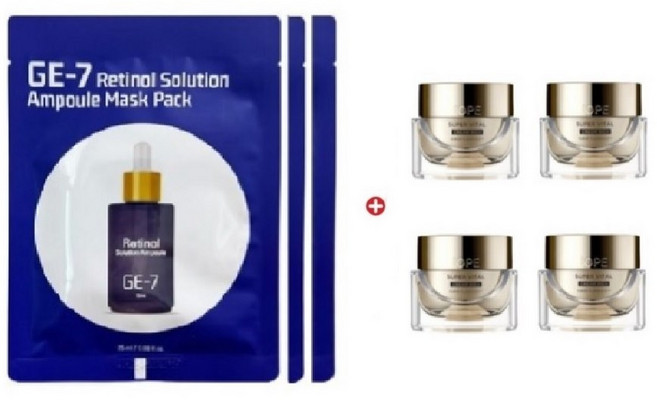 GE7 레티놀 에코 마스크3개/아이오페 슈퍼바이탈 크림 리치14mlx4개/56ml, 4개, 14g