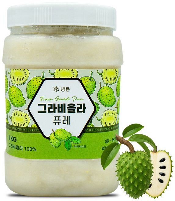 짱구샵 슈퍼푸드 사워솝100% 그라비올라열매 냉동 그라비올라 퓨레 1kg, 1개