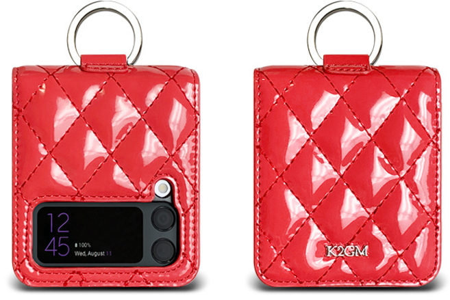 MHM 갤럭시Z플립4 에나멜 퀼팅 핑거링 휴대폰케이스