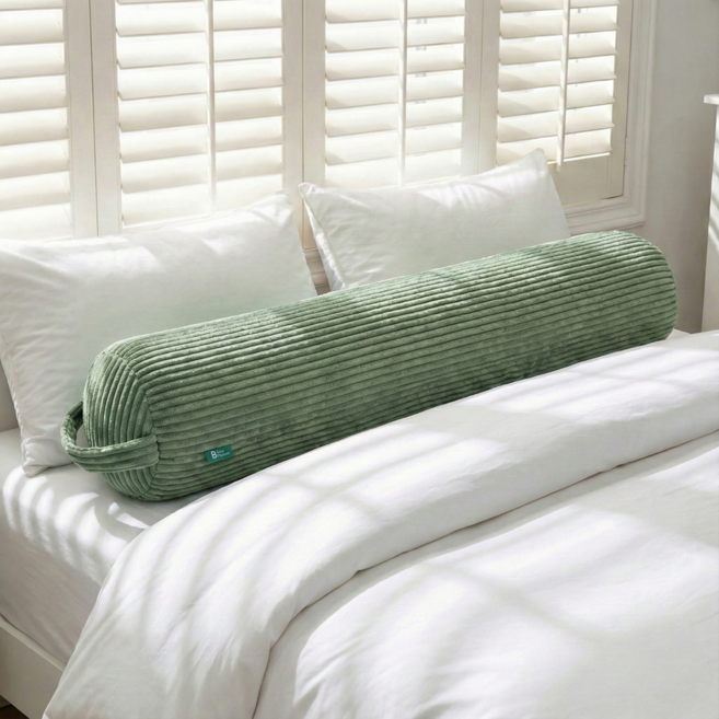 텍스스테드 클래식 롱 원형 소파 바디필로우, 라이트 그린