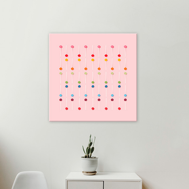 아란아트 생기그림 예쁜꽃그림 캔버스액자 카페인테리어 거실벽꾸미기, 14 무지개 사탕