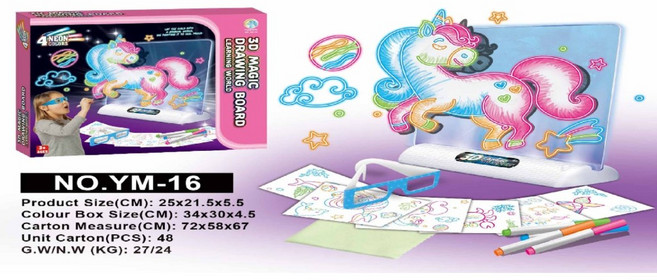 3D魔術燈光寫字板 魔術樂學板 第2代畫板, 1個, CF166060 3D魔術燈光畫板