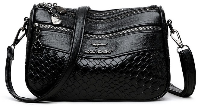 리치모리 가죽 클래식 패턴 숄더 크로스백