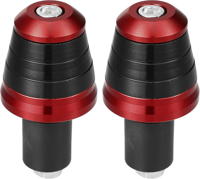 터크볼드 모터사이클 핸들바 엔드 플러그 알루미늄 합금 78인치 22mm 335mm OD 패셔너블 전면 그립 캡 기어 밸런스 레드 2개