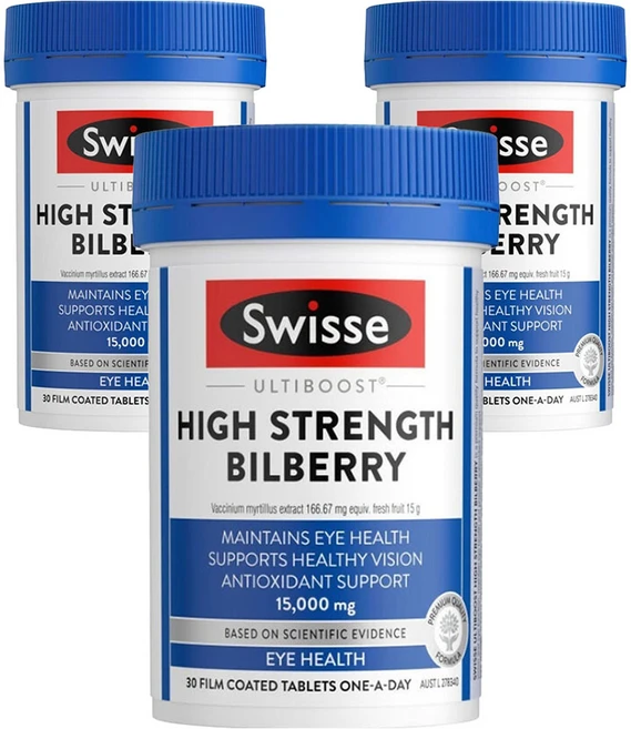 스위스 하이 스트렝스 빌베리 타블렛, 3개, 30정 - 쿠팡