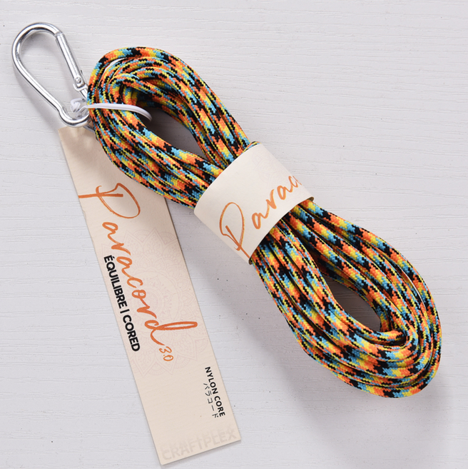 3mm 배색 파라코드 카라비너 5m 멀티 컬러 파라코드 팔찌 마스크 스트랩 리드줄 마크라메 재료, 1개, 06.던 파티