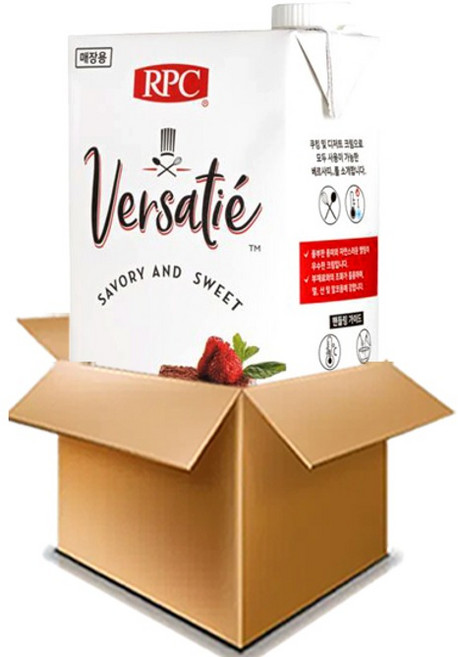 RPC 리치 베르사띠 식물성 쿠킹크림 (1L x 12개입) 신선 원유 깊은 풍미 로제 파스타 떡볶이, 1L, 12개