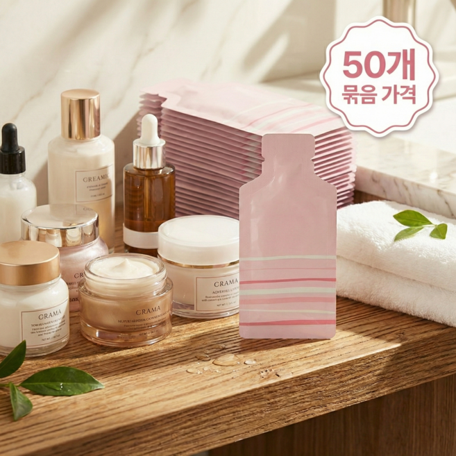 위생적인 일회용 여행용 소분용기 화장품 공병세트, 50개, 핑크