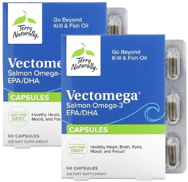 1+1 테리내추럴리 벡토메가 연어 오메가3 EPA/DHA 캡슐60정 피쉬오일 fishoil 생선오일 오메가쓰리, 2 - 쿠팡