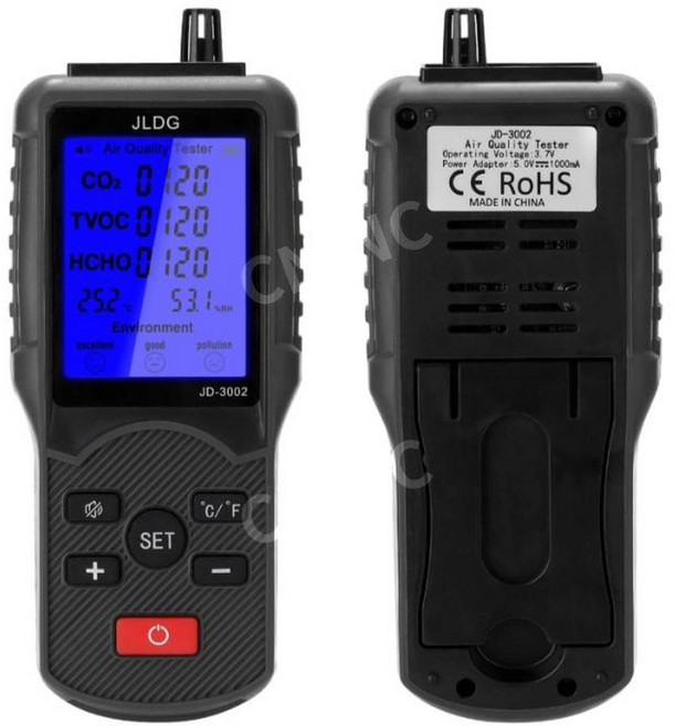 공기 질 감지기 CO2 표준형 습도 온도 분석기 TVOC HCHO, 종이팩 270g, 1개