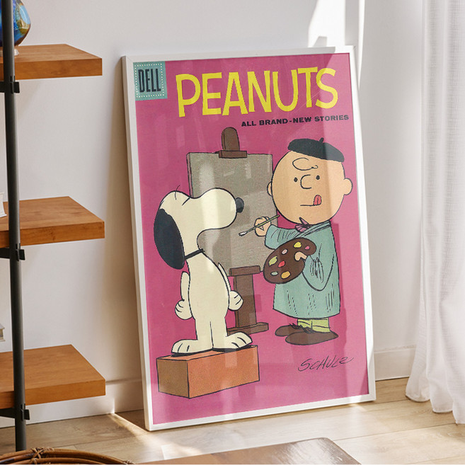 스누피 그림 포스터 snoopy 빈티지 일러스트 액자 카페 감성 아기방 인테리어 소품 35, A3 사이즈(297x420mm), A3포스터만 구매
