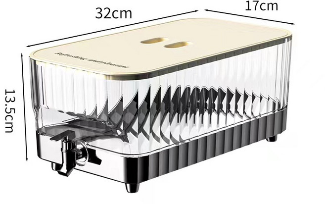 ANYOU 음료수디스펜서 주스분배기 수전 수통, 1개, 5.3L, 은색