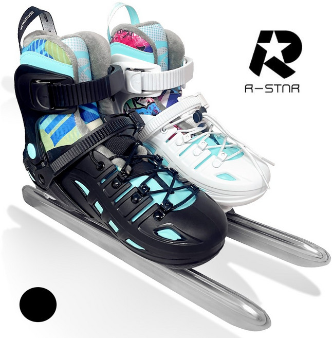 롤링스타 스피드스케이트 블랙 쇼트트랙 아이스 스케이트 사이즈조절, 블랙(M), 220