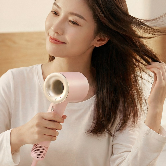 프리미엄 플라즈마 헤어 드라이기 초고속 모터 저소음 헤어 드라이어, 핑크+골드, C-936