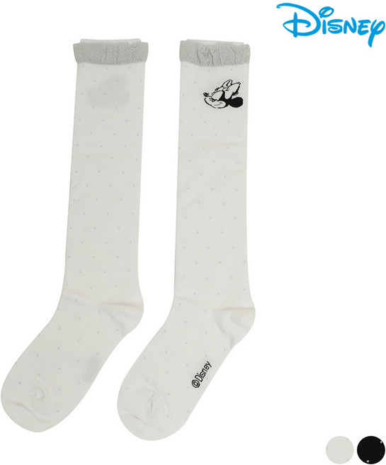 [디즈니골프]여성 도트 펄 레이스 니삭스 장목 패션양말 DL1LAS001, 블랙(BK), FRE, 블랙(BK), 1개