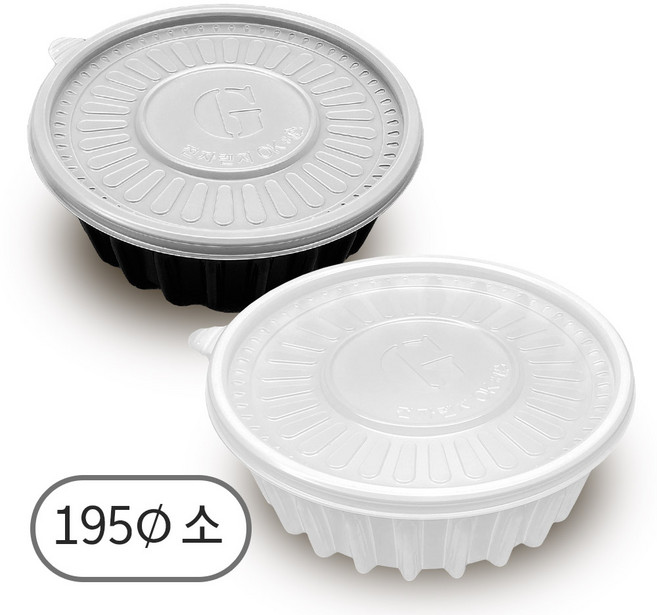 195파이 면용기 소 1050ml 냉면 칼국수 포장 배달용기 탕용기 국내생산 강력한밀폐력, 백색, 1박스, 150세트
